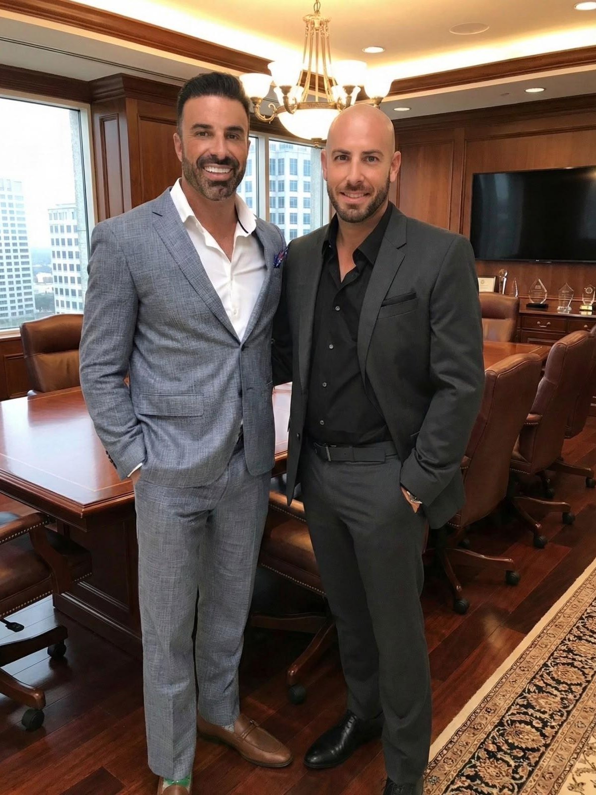 Mr. Sheehan with client and founder of Churchill Construction - Richard Sheehan